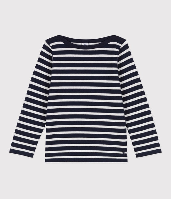 Girls' Iconic Cotton Breton Top SMOKING blue/ARGENT
