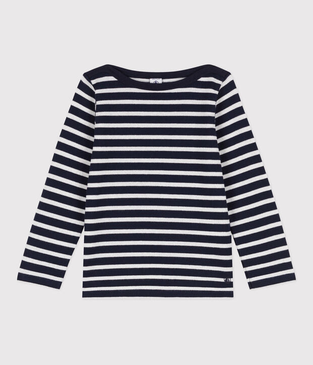 Girls' Iconic Cotton Breton Top blue/grey