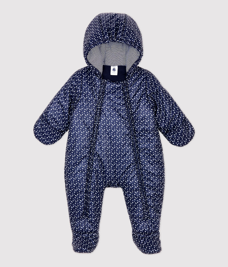 Babies' Printed Snowsuit blue/white