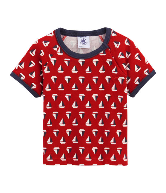 Baby boys' Printed T-shirt COQUILLE beige/TERKUIT red/MULTICO