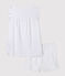 Girls'/Women's White Fine Cotton Short Pyjamas ECUME white
