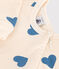 Babies' brushed fleece heart print pyjamas AVALANCHE blue/BEACH