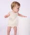 Babies' sleeveless short cotton jumpsuit yellow/yellow