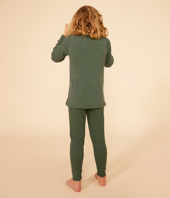 Children's Unisex Plain Cotton/Tencel Pyjamas CROCO green