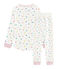 Girls' High-Rise Double-Sided Jersey Pyjamas MARSHMALLOW white/MULTICO white