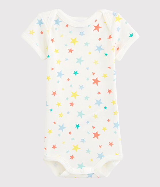 Unisex Babies' Short-Sleeved Bodysuit MARSHMALLOW white/MULTICO white