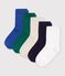 5 pairs of children's plain cotton socks multicolor