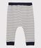 Babies' Fleece Trousers MARSHMALLOW white/SMOKING blue