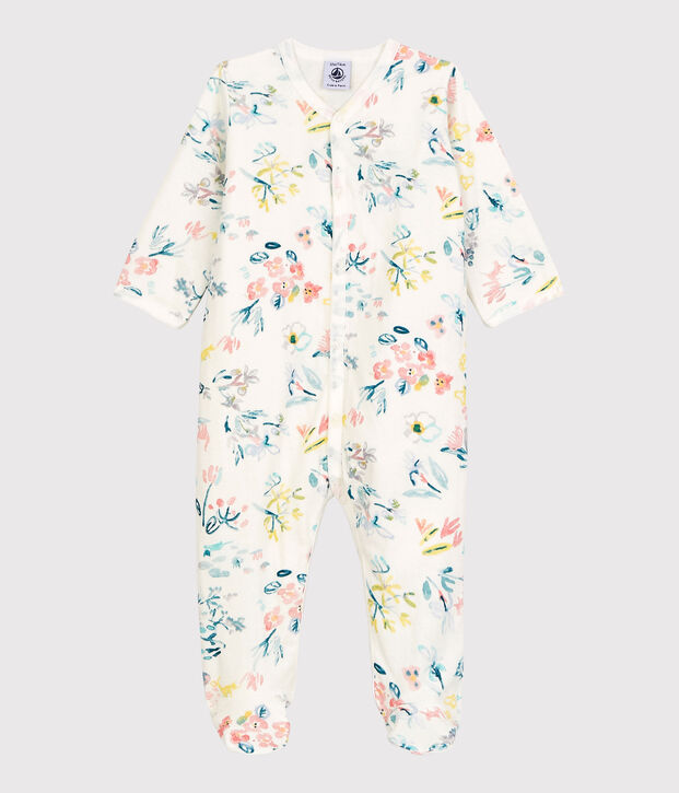 Baby Girls' Floral Tube Knit Sleepsuit white/multicolor