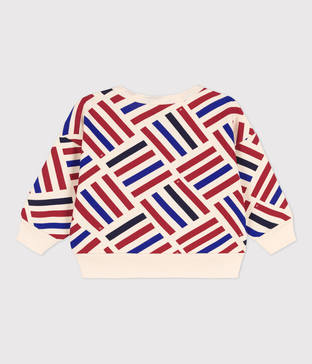 Babies' Graphic Print Fleece Sweatshirt Ecru/multicolor