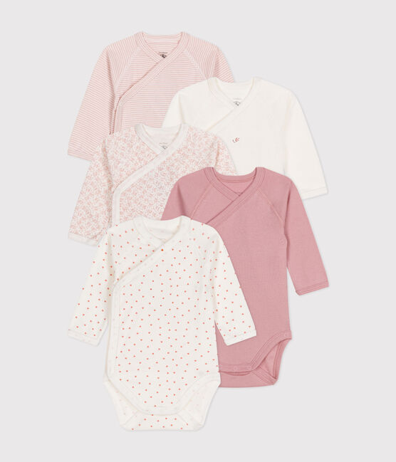 Babies' Long-Sleeved Wrapover Cotton Bodysuits - 5-Pack variante 2