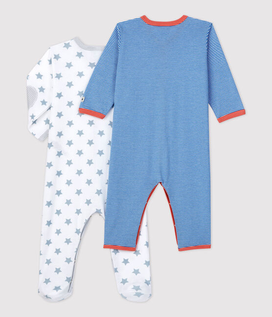 Stripy and Starry Print Cotton Sleepsuits - 2-Pack variante 1