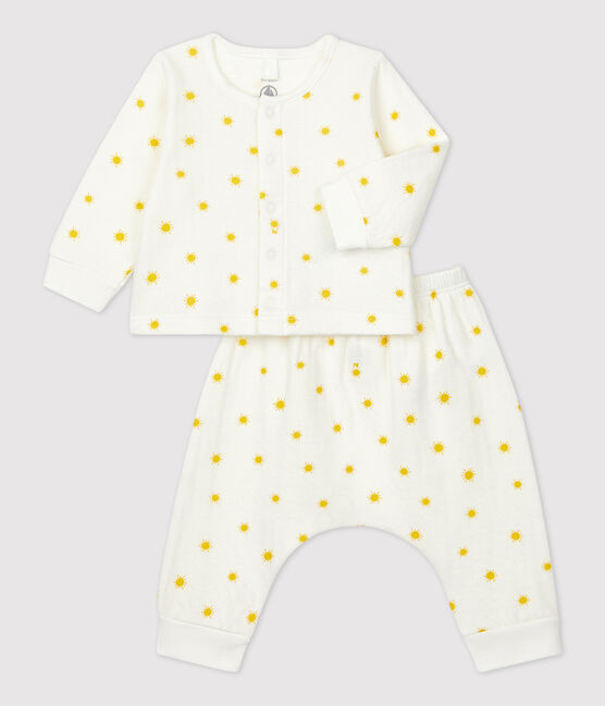 Babies' Organic Sun Print Tube Knit Clothing - 2-Piece Set MARSHMALLOW white/ORGE
