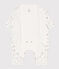 Babies' footless fruit pattern cotton bodyjama MARSHMALLOW white/MULTICO white