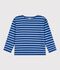 Children's stripy cotton Breton top blue/blue