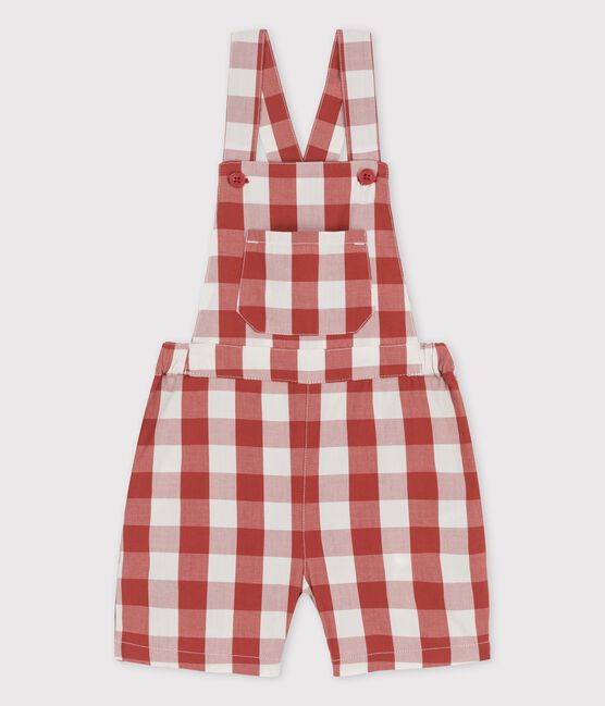 Babies' Poplin Dungaree Shorts OMBRIE /AVALANCHE