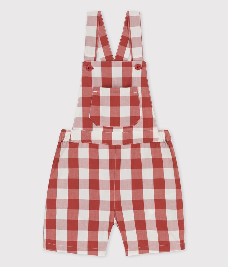 Babies' Poplin Dungaree Shorts brown/ecru