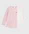 Children's velour nightdress and leggings JOLI pink/MULTICO white