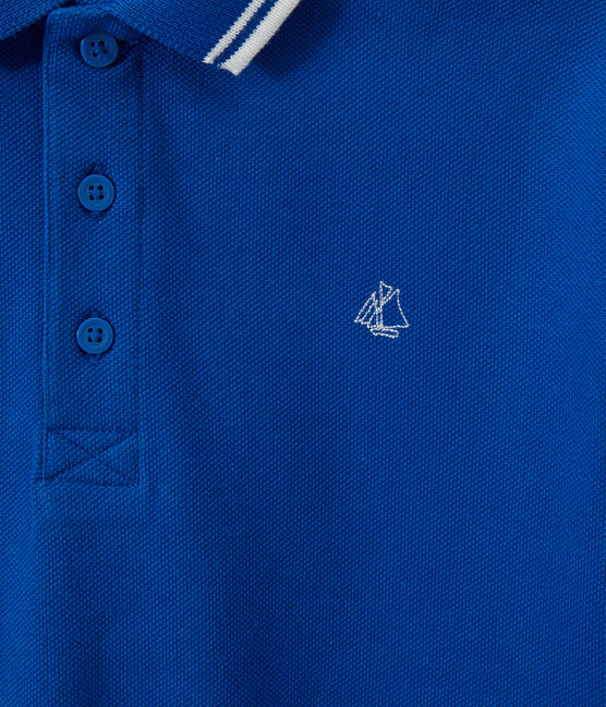 Boys' polo shirt in piqué jersey PERSE blue