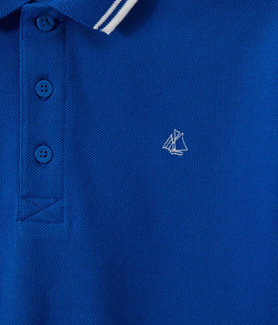 Boys' polo shirt in piqué jersey PERSE blue