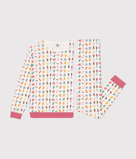 Christmas print cotton pyjamas MARSHMALLOW white/MULTICO white