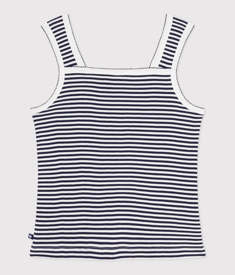 Women's striped cotton tank top blue/white