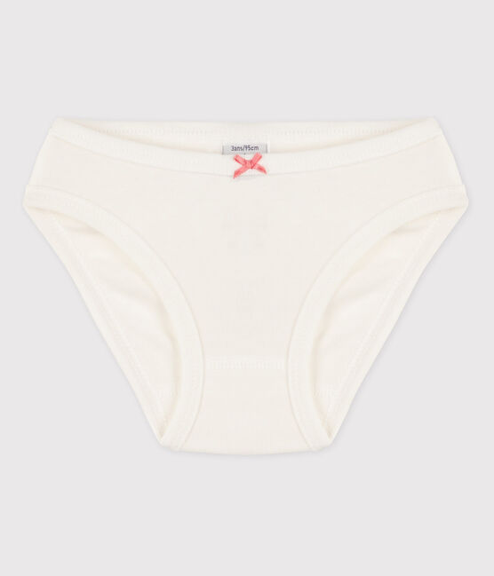 Girls' Cotton Briefs MARSHMALLOW white