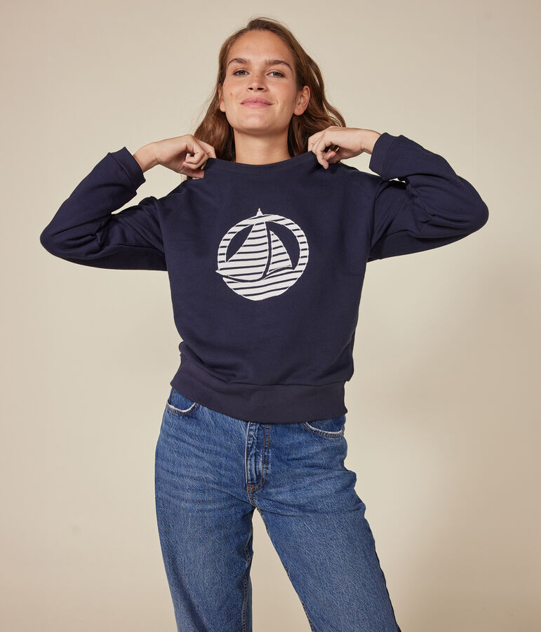 Women's fleece sweatshirt blue