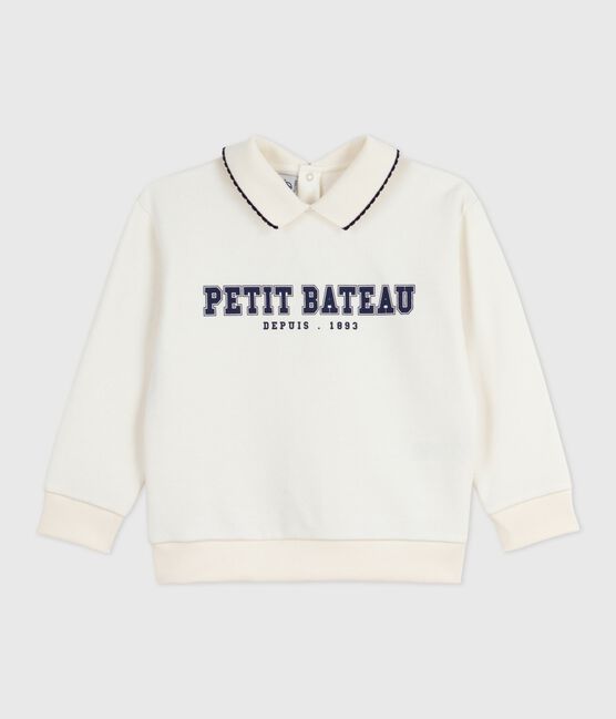 Children's printed cotton sweatshirt MILK Ecru