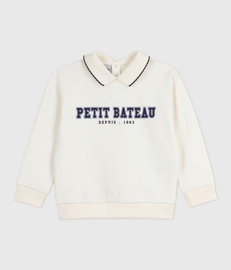 Children's printed cotton sweatshirt Ecru