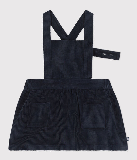 Babies' Sleeveless Wide Ribbed Corduroy Dress SMOKING blue