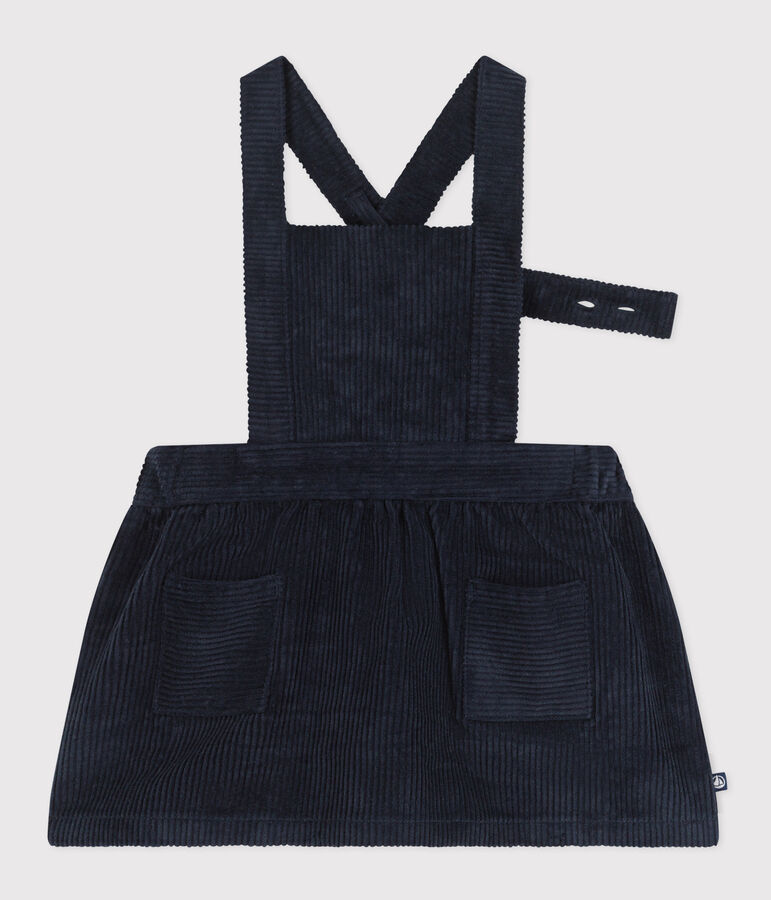Babies' Sleeveless Wide Ribbed Corduroy Dress blue