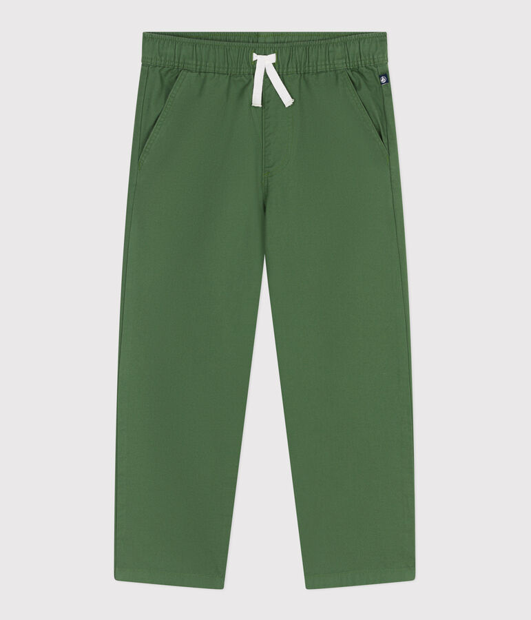 Children's cotton trousers PALMERAIE green