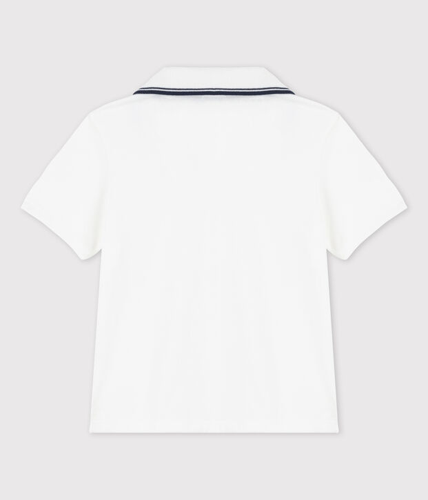 Boys' Short-Sleeved Jersey Polo Shirt white