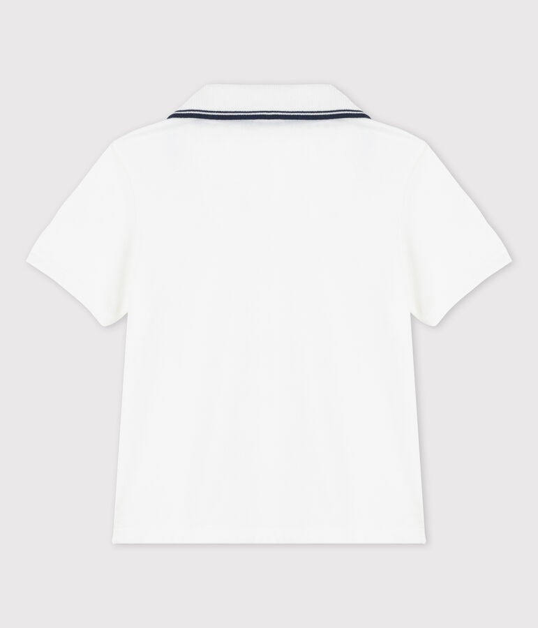 Boys' Short-Sleeved Jersey Polo Shirt white