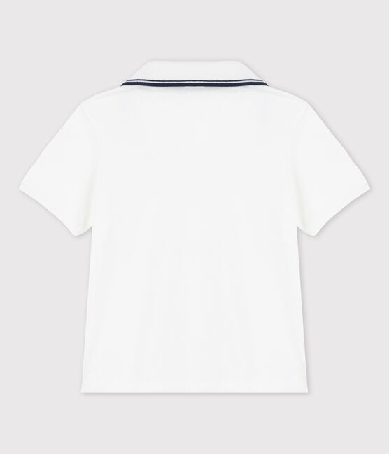 Boys' Short-Sleeved Jersey Polo Shirt MARSHMALLOW white