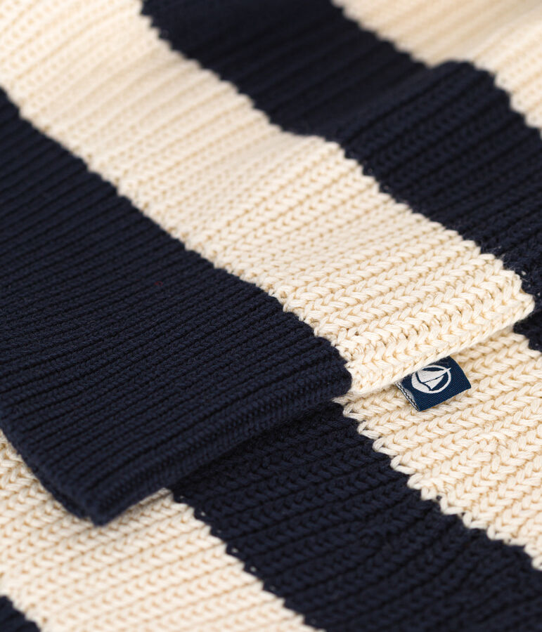 Women's cotton jumper blue/ecru