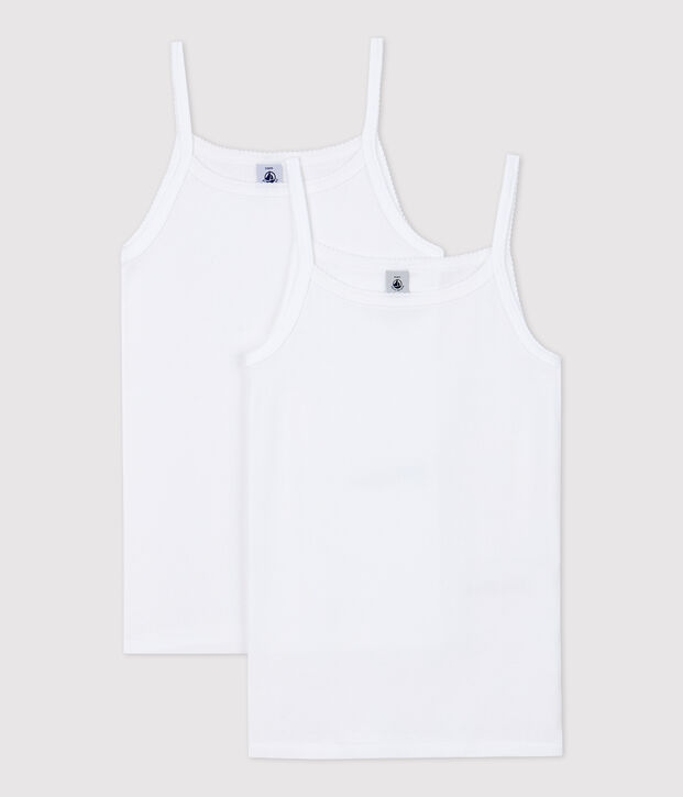 Girls' White Strappy Tops - 2-Pack multicolor