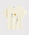 Girls' printed T-shirt MARSHMALLOW white/BOUDOR yellow