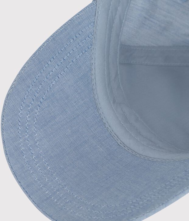Babies' Petit Bateau cap in light-coloured denim blue