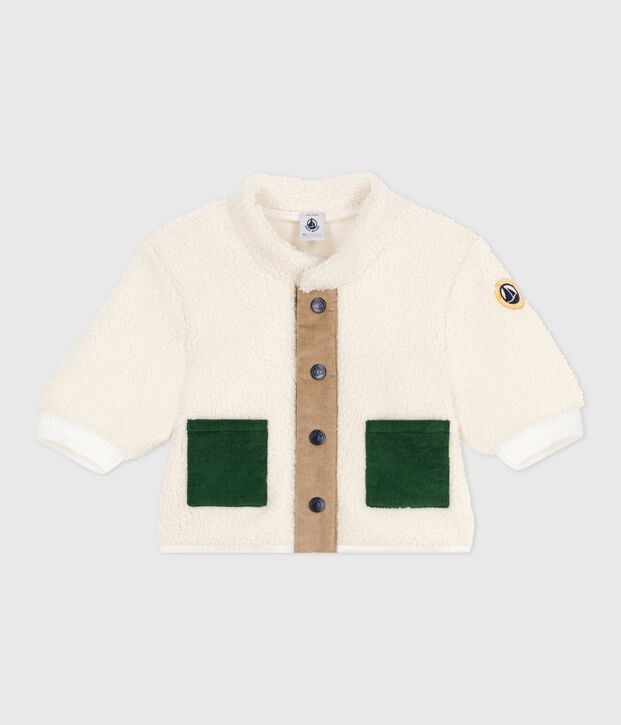 Babies' sherpa coat Ecru/multicolor