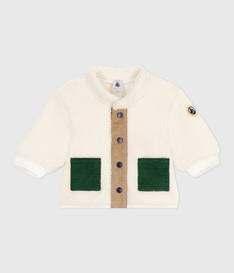 Babies' sherpa coat Ecru/multicolor