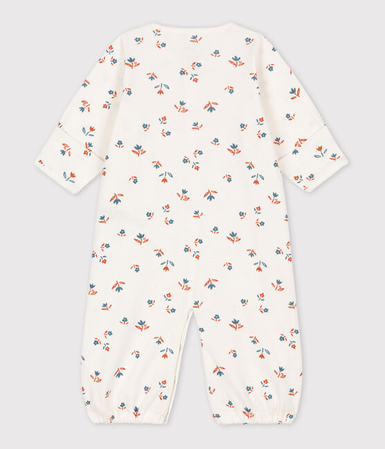 Babies' Cotton Jumpsuit/Sleeping Bag MARSHMALLOW white/MULTICO white