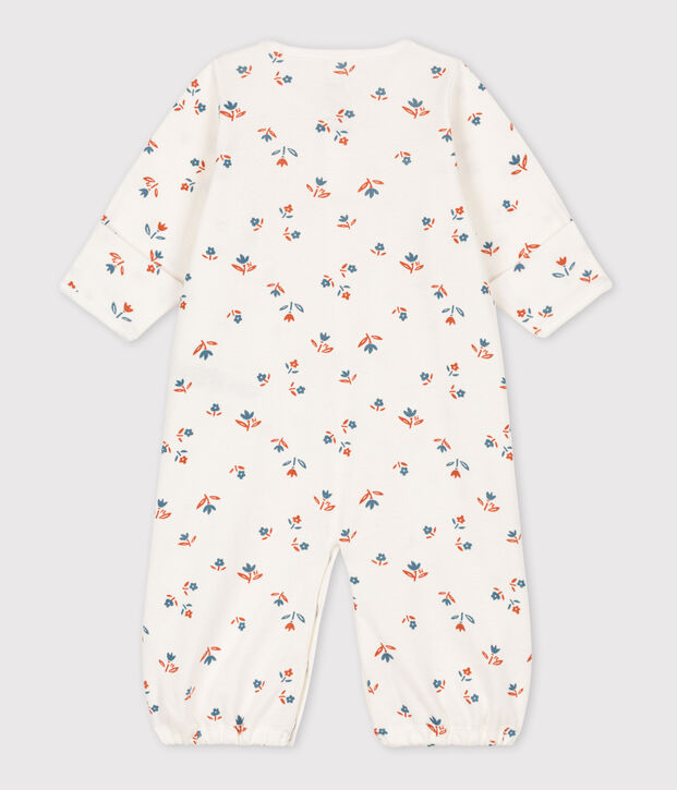 Babies' Cotton Jumpsuit/Sleeping Bag white/multicolor