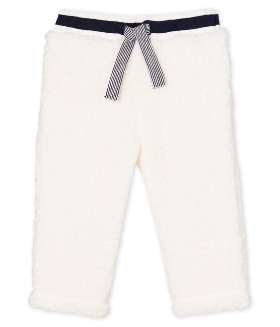 Unisex Baby Trousers in Sherpa MARSHMALLOW white