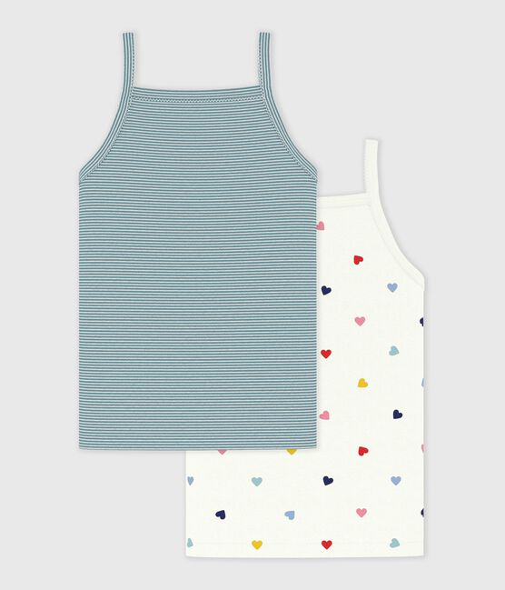 Pack of children's heart print cotton tank tops variante 1