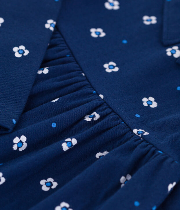 Children's sleeveless floral cotton dress blue/multicolor