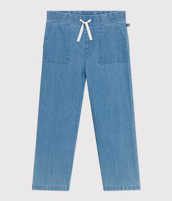 Boys' Straight Light Denim Trousers DENIM CLAIR blue