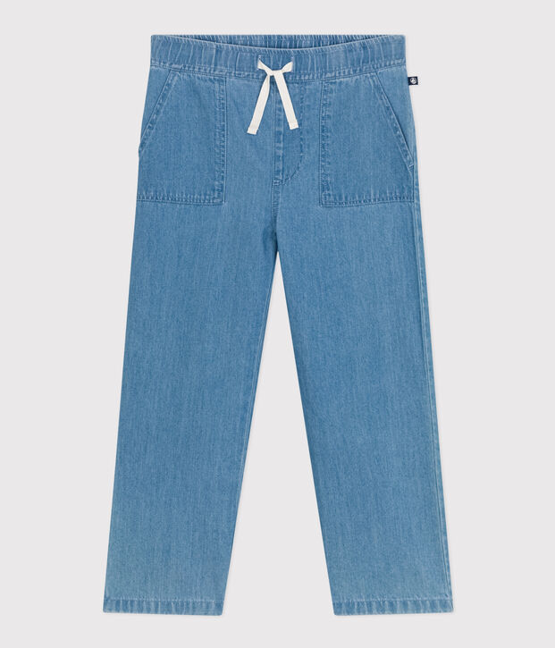 Boys' Straight Light Denim Trousers blue