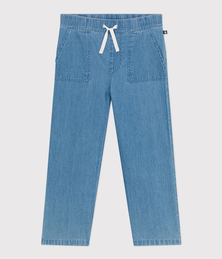 Boys' Straight Light Denim Trousers blue